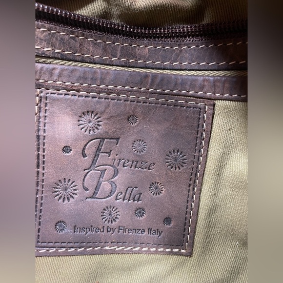 Firenze Bella Cross Body Aztec Tapestry & Leather Tassel Stud Detail Handbag - Picture 10 of 10